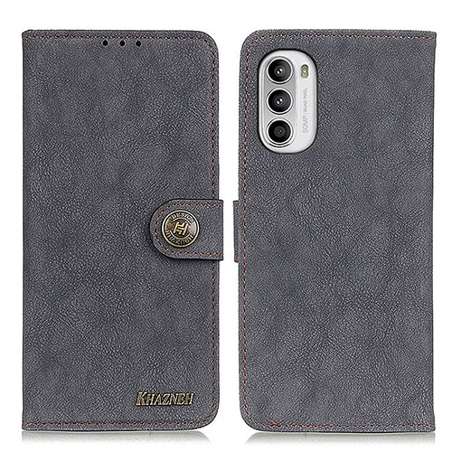Leather Case Stands Flip Cover Holder A01D for Motorola Moto G82 5G Black