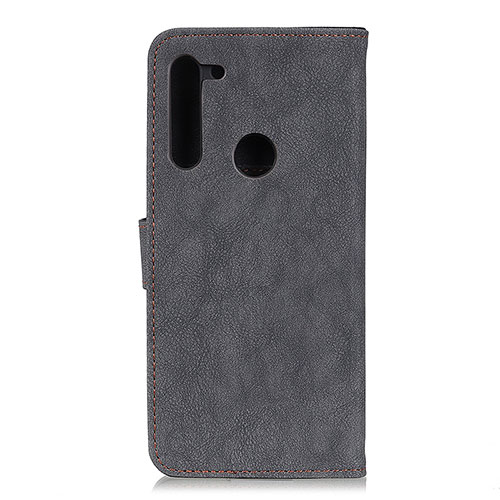 Leather Case Stands Flip Cover Holder A01D for Motorola Moto One Fusion Plus Black