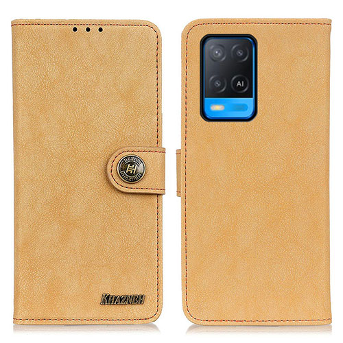 Leather Case Stands Flip Cover Holder A01D for Oppo A54 4G Gold