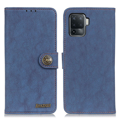 Leather Case Stands Flip Cover Holder A01D for Oppo A94 4G Blue