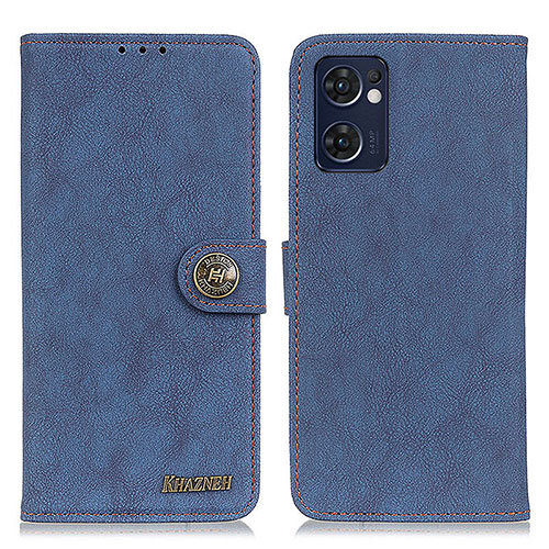 Leather Case Stands Flip Cover Holder A01D for Oppo Reno7 5G Blue