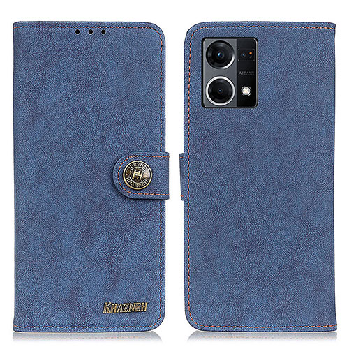 Leather Case Stands Flip Cover Holder A01D for Oppo Reno8 4G Blue