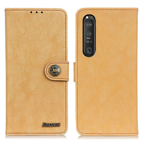 Leather Case Stands Flip Cover Holder A01D for Sony Xperia 1 III Gold