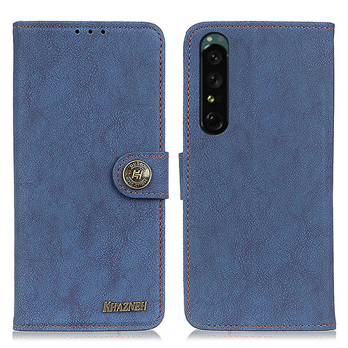 Leather Case Stands Flip Cover Holder A01D for Sony Xperia 1 V Blue