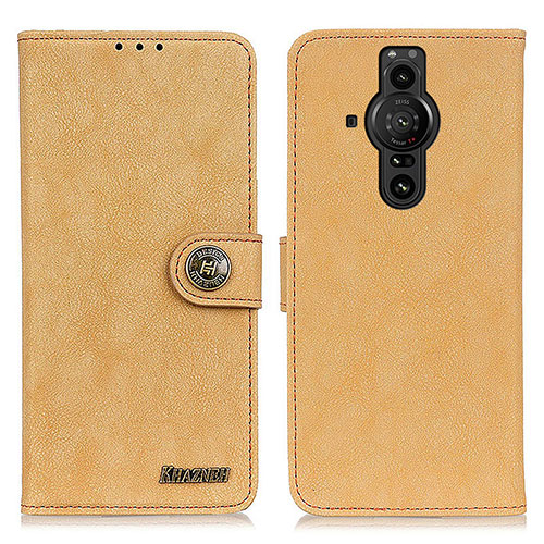 Leather Case Stands Flip Cover Holder A01D for Sony Xperia PRO-I Gold