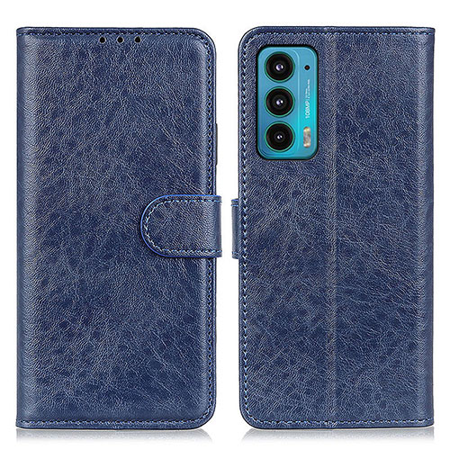 Leather Case Stands Flip Cover Holder A02D for Motorola Moto Edge 20 5G Blue