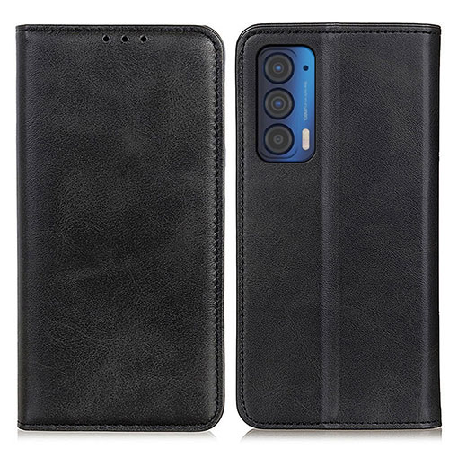 Leather Case Stands Flip Cover Holder A02D for Motorola Moto Edge (2021) 5G Black