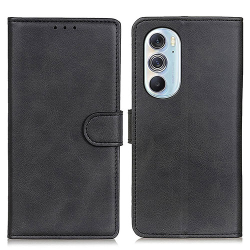 Leather Case Stands Flip Cover Holder A02D for Motorola Moto Edge 30 Pro 5G Black