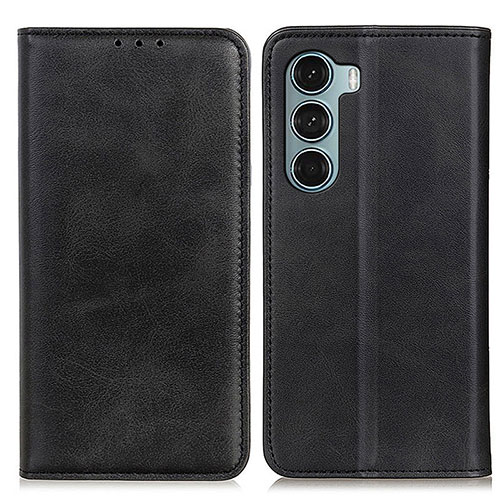 Leather Case Stands Flip Cover Holder A02D for Motorola Moto G200 5G Black