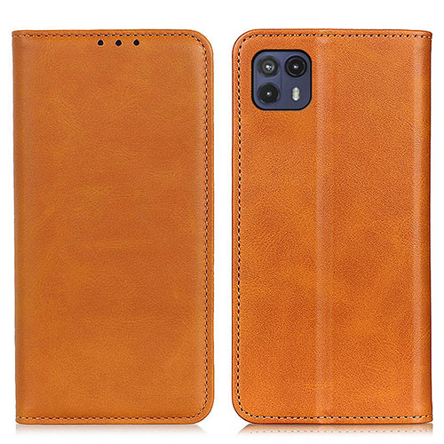 Leather Case Stands Flip Cover Holder A02D for Motorola Moto G50 5G Light Brown