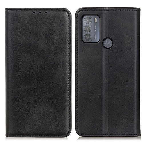 Leather Case Stands Flip Cover Holder A02D for Motorola Moto G50 Black