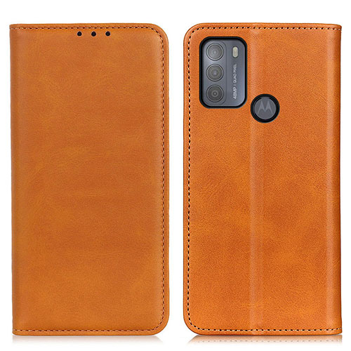 Leather Case Stands Flip Cover Holder A02D for Motorola Moto G50 Light Brown