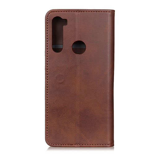 Leather Case Stands Flip Cover Holder A02D for Motorola Moto One Fusion Plus Brown