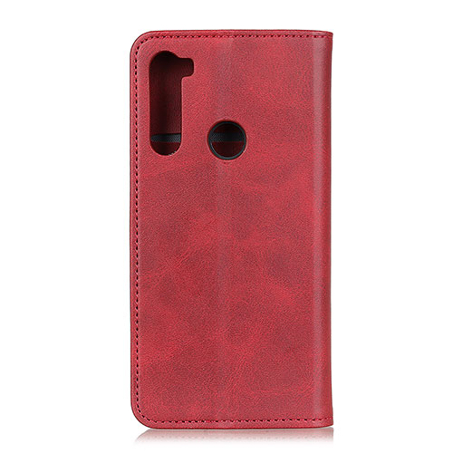 Leather Case Stands Flip Cover Holder A02D for Motorola Moto One Fusion Plus Red