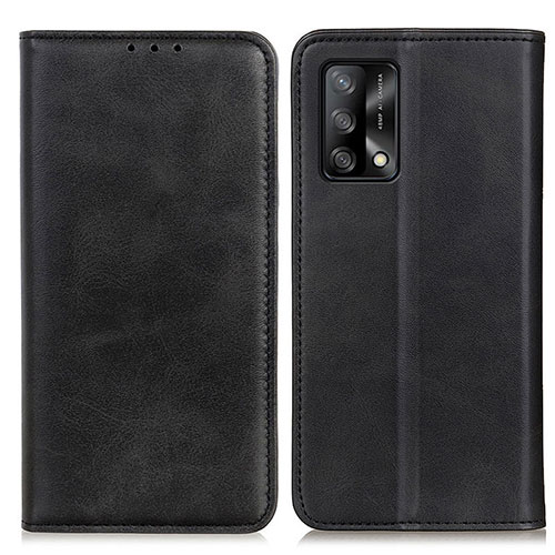 Leather Case Stands Flip Cover Holder A02D for Oppo A74 4G Black