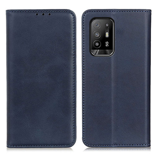 Leather Case Stands Flip Cover Holder A02D for Oppo F19 Pro+ Plus 5G Blue