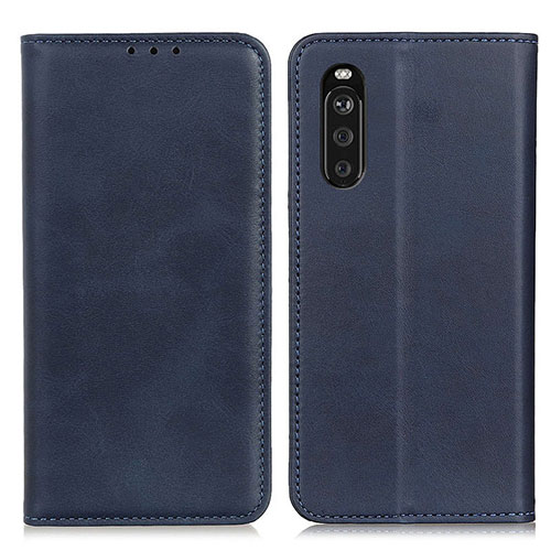 Leather Case Stands Flip Cover Holder A02D for Sony Xperia 10 III Blue