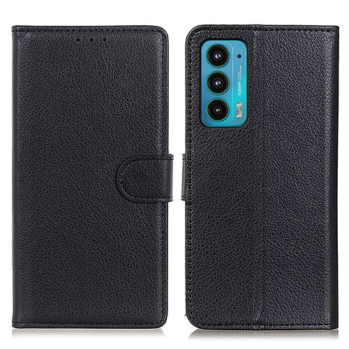 Leather Case Stands Flip Cover Holder A03D for Motorola Moto Edge 20 5G Black