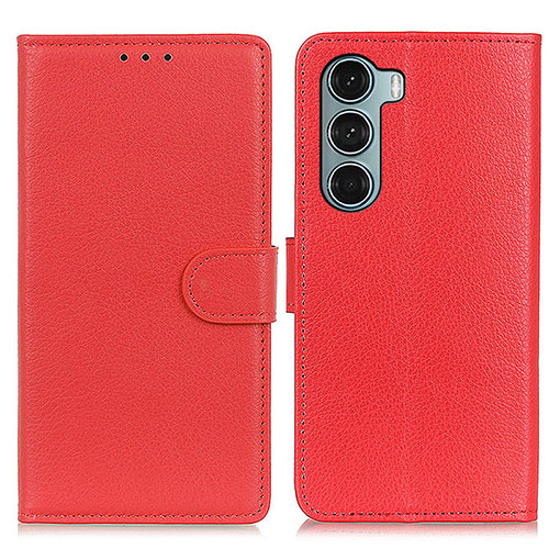 Leather Case Stands Flip Cover Holder A03D for Motorola Moto G200 5G Red