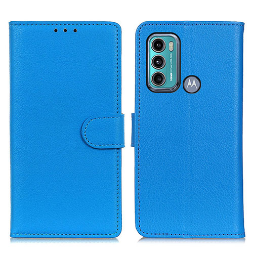 Leather Case Stands Flip Cover Holder A03D for Motorola Moto G40 Fusion Sky Blue