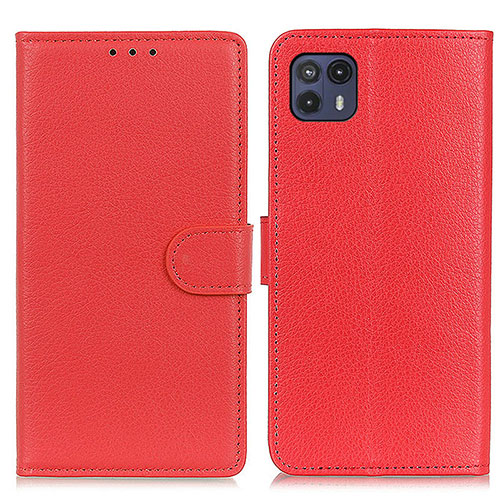 Leather Case Stands Flip Cover Holder A03D for Motorola Moto G50 5G Red