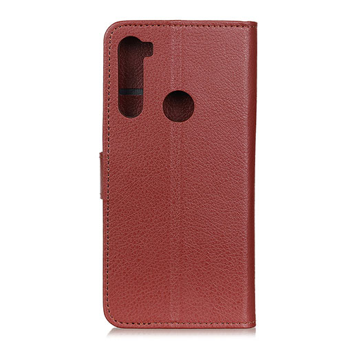 Leather Case Stands Flip Cover Holder A03D for Motorola Moto One Fusion Plus Brown