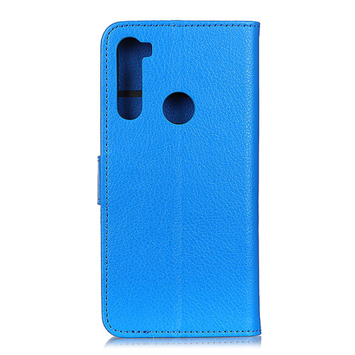 Leather Case Stands Flip Cover Holder A03D for Motorola Moto One Fusion Plus Sky Blue