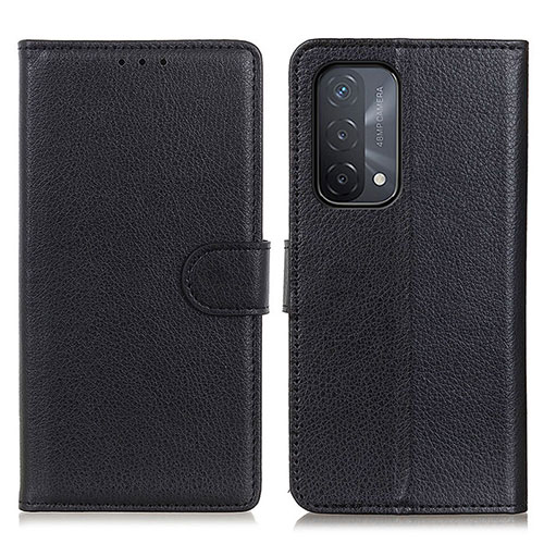 Leather Case Stands Flip Cover Holder A03D for OnePlus Nord N200 5G Black