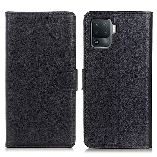 Leather Case Stands Flip Cover Holder A03D for Oppo A94 4G Black