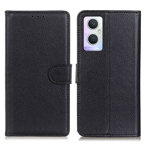 Leather Case Stands Flip Cover Holder A03D for Oppo Reno7 Z 5G Black