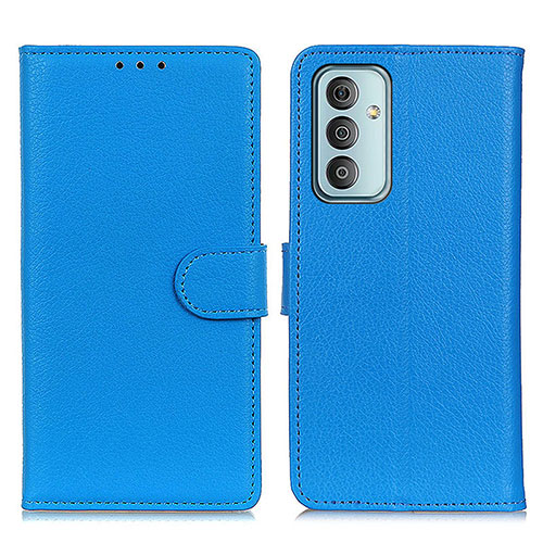 Leather Case Stands Flip Cover Holder A03D for Samsung Galaxy M23 5G Sky Blue