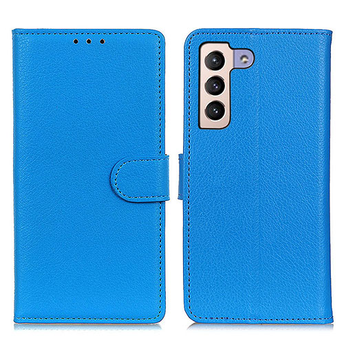 Leather Case Stands Flip Cover Holder A03D for Samsung Galaxy S21 5G Sky Blue