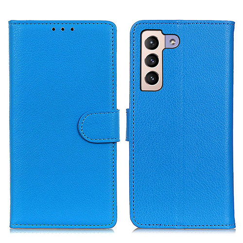 Leather Case Stands Flip Cover Holder A03D for Samsung Galaxy S21 FE 5G Sky Blue