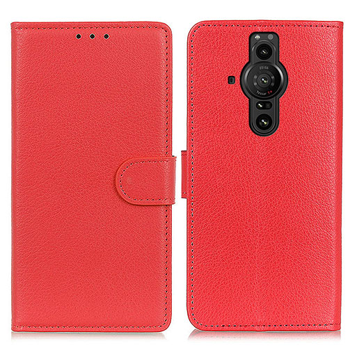 Leather Case Stands Flip Cover Holder A03D for Sony Xperia PRO-I Red
