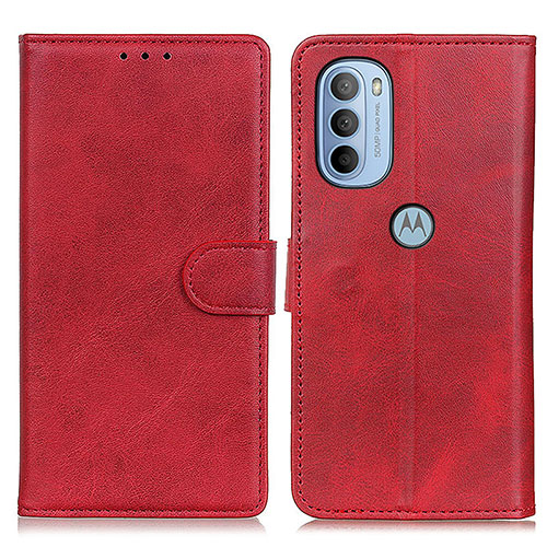 Leather Case Stands Flip Cover Holder A04D for Motorola Moto G31 Red