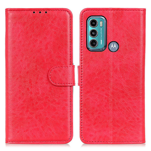 Leather Case Stands Flip Cover Holder A04D for Motorola Moto G40 Fusion Red