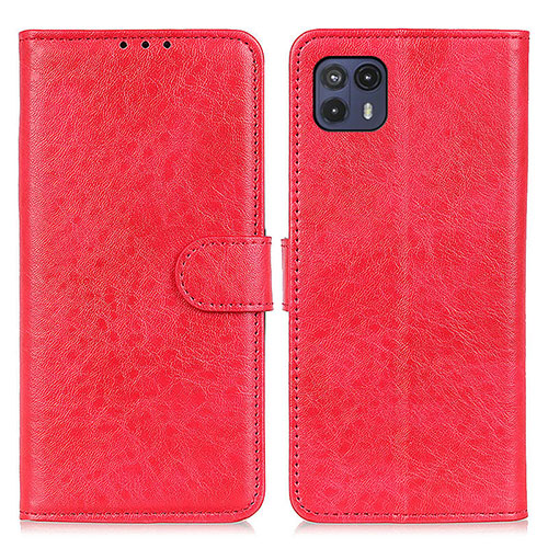 Leather Case Stands Flip Cover Holder A04D for Motorola Moto G50 5G Red