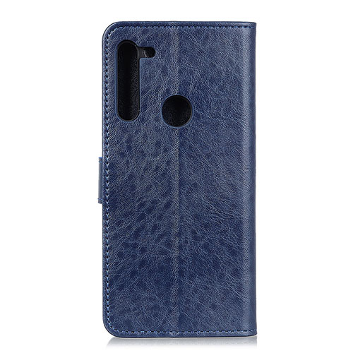 Leather Case Stands Flip Cover Holder A04D for Motorola Moto One Fusion Plus Blue