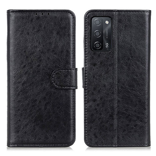 Leather Case Stands Flip Cover Holder A04D for Oppo A53s 5G Black