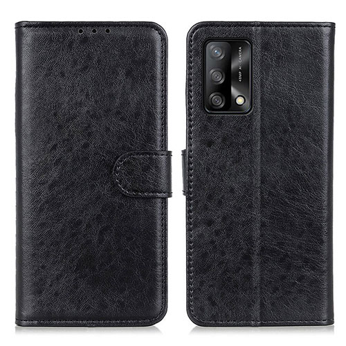 Leather Case Stands Flip Cover Holder A04D for Oppo A74 4G Black