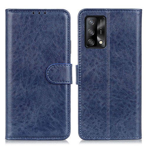 Leather Case Stands Flip Cover Holder A04D for Oppo A74 4G Blue