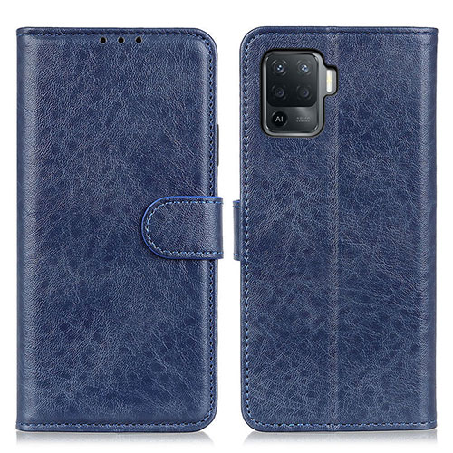 Leather Case Stands Flip Cover Holder A04D for Oppo A94 4G Blue