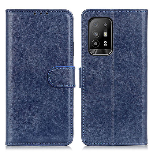 Leather Case Stands Flip Cover Holder A04D for Oppo F19 Pro+ Plus 5G Blue