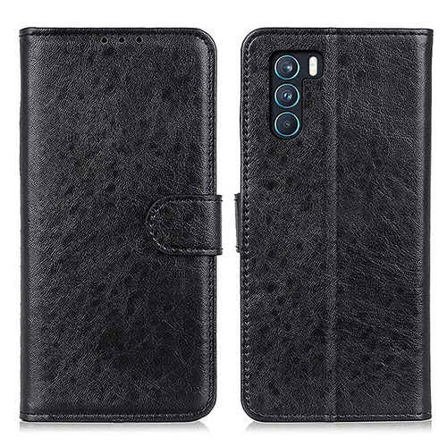 Leather Case Stands Flip Cover Holder A04D for Oppo K9 Pro 5G Black