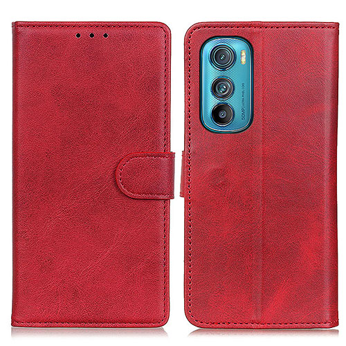 Leather Case Stands Flip Cover Holder A05D for Motorola Moto Edge 30 5G Red