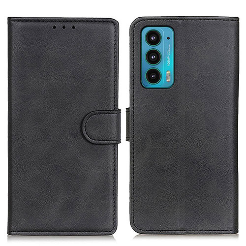 Leather Case Stands Flip Cover Holder A05D for Motorola Moto Edge Lite 5G Black