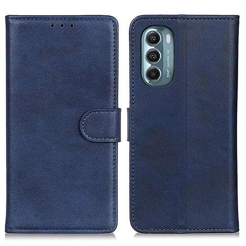 Leather Case Stands Flip Cover Holder A05D for Motorola Moto G Stylus (2022) 4G Blue