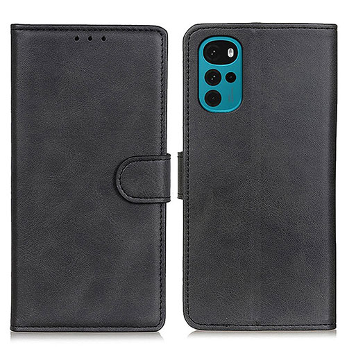 Leather Case Stands Flip Cover Holder A05D for Motorola Moto G22 Black