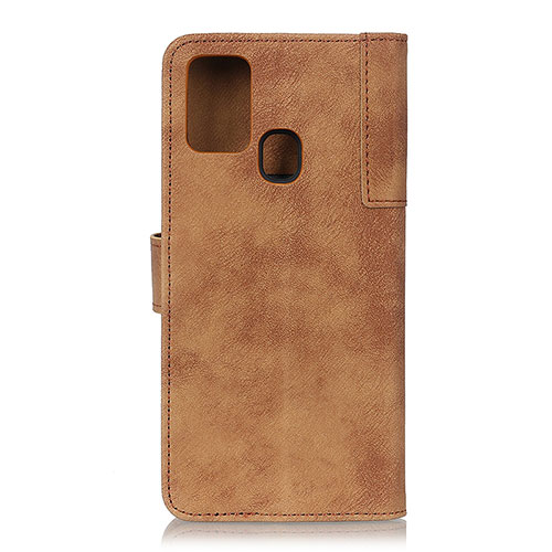 Leather Case Stands Flip Cover Holder A05D for Motorola Moto G41 Brown