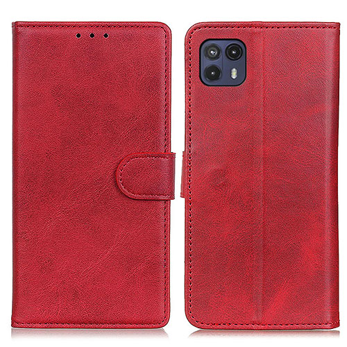 Leather Case Stands Flip Cover Holder A05D for Motorola Moto G50 5G Red